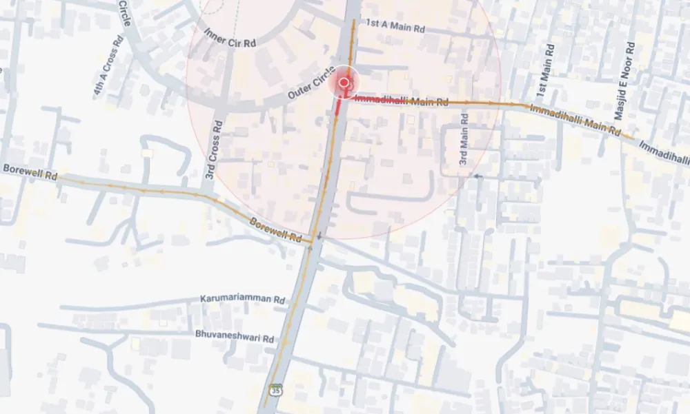 Location map of Whitefield Main Rd × Immadihalli Rd, Sathya Sai Layout